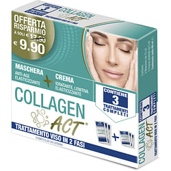 Collagen Act Trattamento Viso 2 Fasi Maschera Anti Age Elasticizzante + Crema Idratante Lenitiva Elasticizzante
